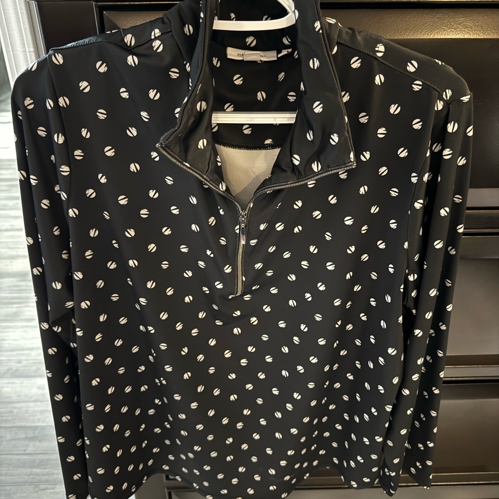 Chico's Black and White Polka Dot Top